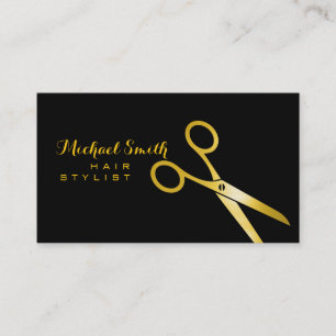Carte De Visite Ciseaux d'or de la liste des cheveux