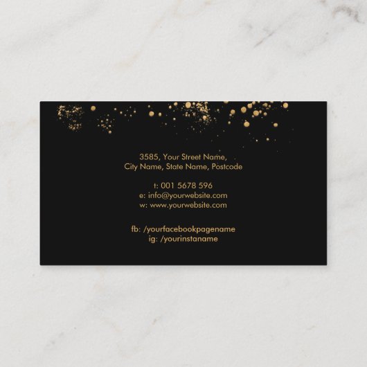 Carte De Visite Ciseaux d'or et papillon élégant (Dos)