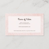 Carte De Visite Ciseaux d'or rose Elégante liste de cheveux florau (Dos)