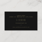 Carte De Visite Ciseaux dorés de calligraphie pour coiffeur classi (Dos)