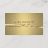 Carte De Visite Ciseaux Élégants, Fleurs Plumes Faux Or (Dos)