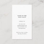 Carte De Visite Ciseaux élégants simples noir et blanc Coiffeur (Dos)