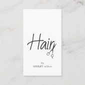 Carte De Visite Ciseaux élégants simples noir et blanc Coiffeur (Devant)