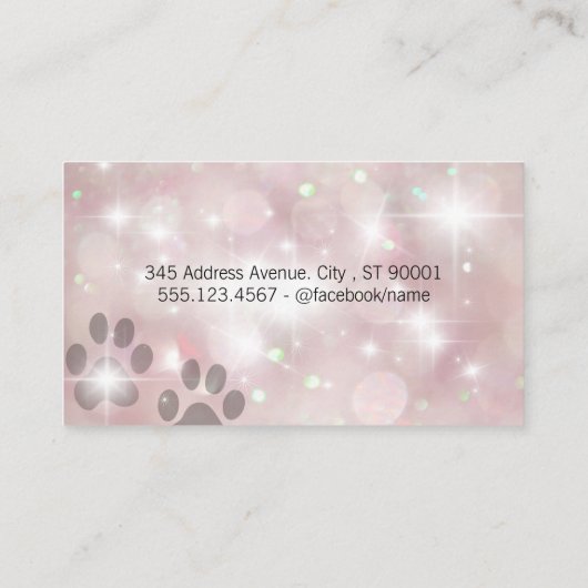 Carte De Visite Ciseaux en croissance | Pink Bokeh | Luminosité de (Dos)