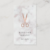 Carte De Visite Ciseaux en marbre et or Rose (Devant)