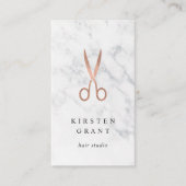 Carte De Visite Ciseaux en marbre et or Rose (Devant)