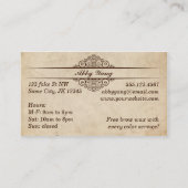 Carte De Visite ciseaux en papier beige texturé ciseaux cheveux st (Dos)