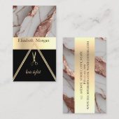 Carte De Visite Ciseaux en Parties scintillant de cuivre tendance (Devant / Derrière)