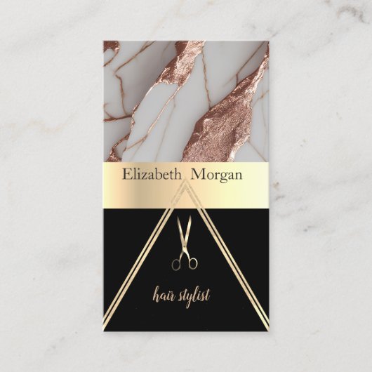 Carte De Visite Ciseaux en Parties scintillant de cuivre tendance (Devant)