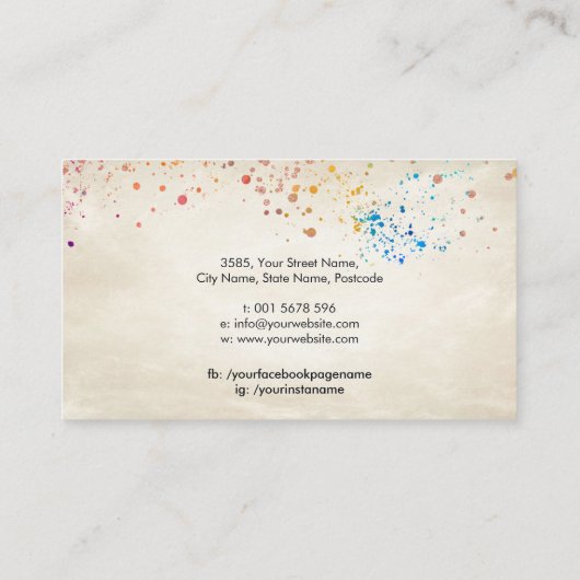 Carte De Visite Ciseaux et aquarelle papillon (Dos)