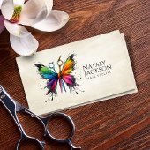 Carte De Visite Ciseaux et aquarelle papillon