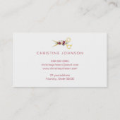 Carte De Visite ciseaux et décoration florale (Dos)