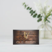 Carte De Visite Ciseaux et peigne | Bois (Debout devant)