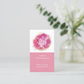 Carte De Visite Ciseaux et Peigne de Coiffeur Moderne Rose Chic (Debout devant)