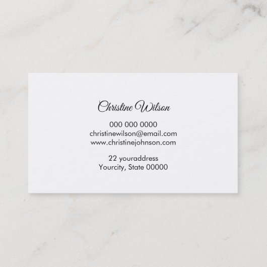 Carte De Visite ciseaux et peigne en or faux rose (Dos)