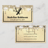 Carte De Visite Ciseaux et peigne | Parties scintillant et étincel (Devant / Derrière)