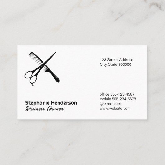 Carte De Visite Ciseaux et peigne | Rainbow Iridescente Arrière - (Dos)