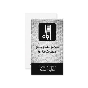 Carte De Visite Ciseaux et regard de texture de salon de coiffeur