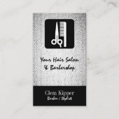 Carte De Visite Ciseaux et regard de texture de salon de coiffeur (Devant)