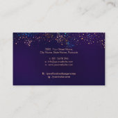 Carte De Visite Ciseaux et Rose papillon or et couleur (Dos)