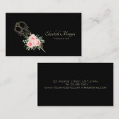 Carte De Visite Ciseaux Fleurs Or Professionnels (Devant / Derrière)
