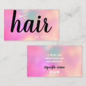 Carte De Visite Ciseaux holographiques modernes et élégants (Devant / Derrière)