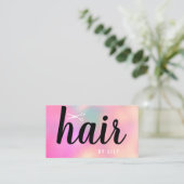 Carte De Visite Ciseaux holographiques modernes et élégants (Debout devant)