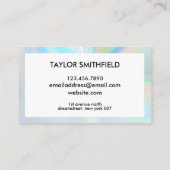 Carte De Visite Ciseaux holographiques roses cheveux et maquillage (Dos)