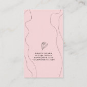 Carte De Visite Ciseaux | Lignes et fleurs élégantes (Dos)