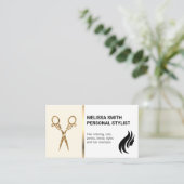 Carte De Visite Ciseaux | Logo pour cheveux (Debout devant)