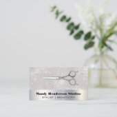 Carte De Visite Ciseaux métalliques | Métal et texture (Debout devant)