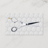 Carte De Visite Ciseaux | Motif de logo de beauté capillaire (Devant)
