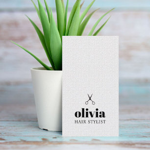 Carte De Visite Ciseaux noir blanc minimaliste Hairstyliste gras