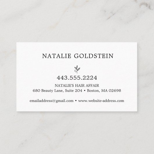 Carte De Visite Ciseaux noir et or en marbre coiffeuse (Dos)