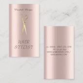 Carte De Visite Ciseaux or Rose Elegant Moderne Simple Or (Devant / Derrière)