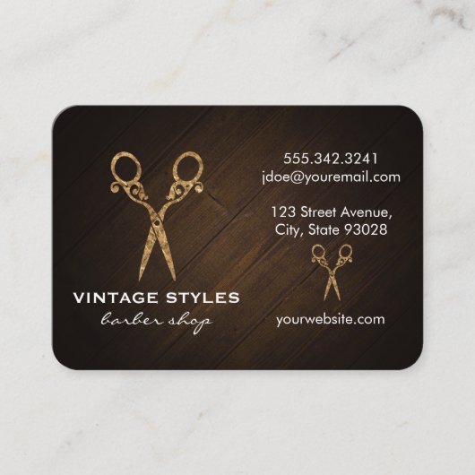 Carte De Visite Ciseaux | Orné / Or (Devant)
