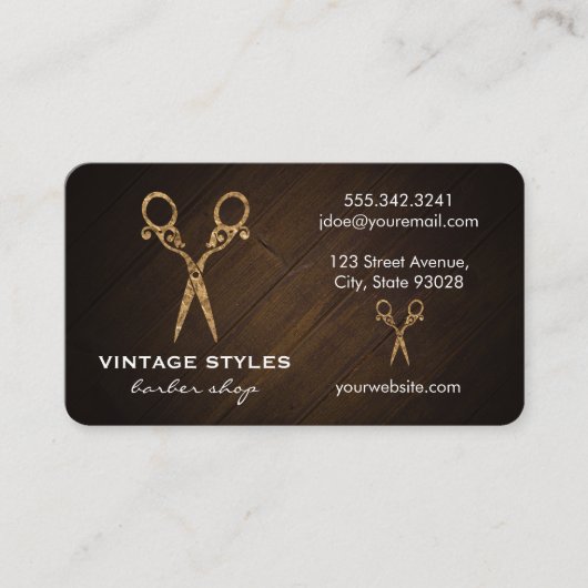 Carte De Visite Ciseaux | Orné / Or (Devant)