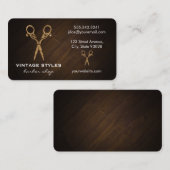 Carte De Visite Ciseaux | Orné / Or (Devant / Derrière)