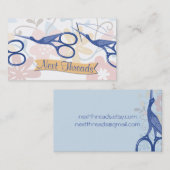 Carte De Visite Ciseaux ornementaux de cigogne d'oiseau cousant (Devant / Derrière)