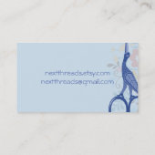 Carte De Visite Ciseaux ornementaux de cigogne d'oiseau cousant (Dos)