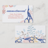 Carte De Visite Ciseaux ornementaux de cigogne d'oiseau cousant (Devant / Derrière)