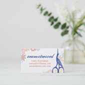 Carte De Visite Ciseaux ornementaux de cigogne d'oiseau cousant (Debout devant)