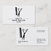 Carte De Visite Ciseaux & Peigne avec séparateurs (Devant / Derrière)