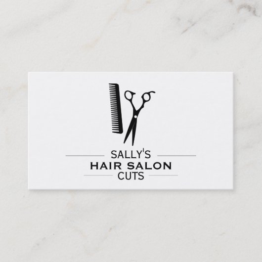 Carte De Visite Ciseaux & Peigne avec séparateurs (Devant)
