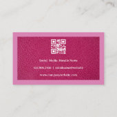Carte De Visite Ciseaux Peigne | Logo de coiffeur | Cuir (Dos)