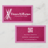 Carte De Visite Ciseaux Peigne | Logo de coiffeur | Cuir (Devant / Derrière)