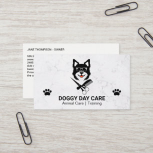Carte De Visite Ciseaux Peigne pour Chien Salon de Toilettage po