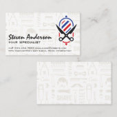 Carte De Visite Ciseaux | Poteau en barbre (Devant / Derrière)