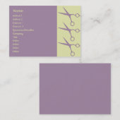 Carte De Visite Ciseaux - potelés (Devant / Derrière)