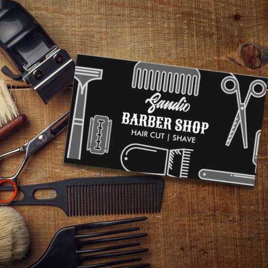 Carte De Visite ciseaux rétro peigne salon coiffeur coiffeur barbi